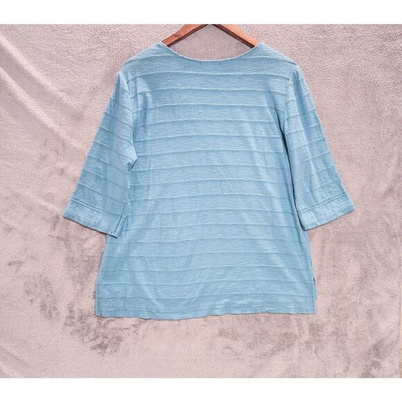 Habitat Womens Light Blue Wide Ribbed 100% Cotton Blouse Size Small Oversized - Picture 4 of 11